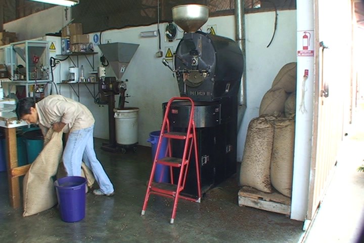 Fig. 4. Postura forzada en el vaciado de los sacos 
