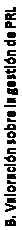 Text Box: B. Valoración sobre la gestión de PRL