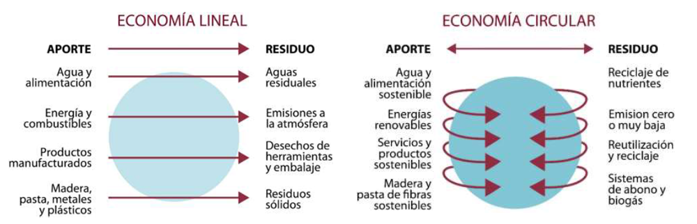 Economía lineal versus economía circular